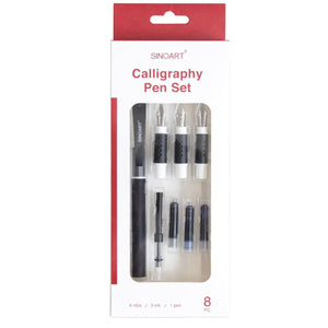 Kit Caneta para Caligrafia Sinoart - 4 Penas + 3 Cartuchos + Conversor