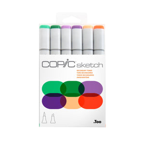 Copic Sketch Secondary Tones- Kit com 6 Tons Secundários