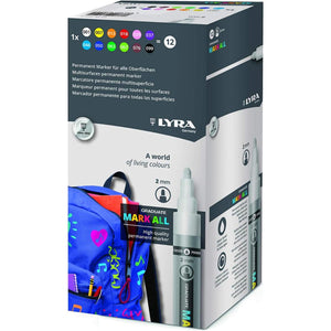 Marcador Acrílico Lyra Graduate Mark All - 12 Cores - Ponta 2mm
