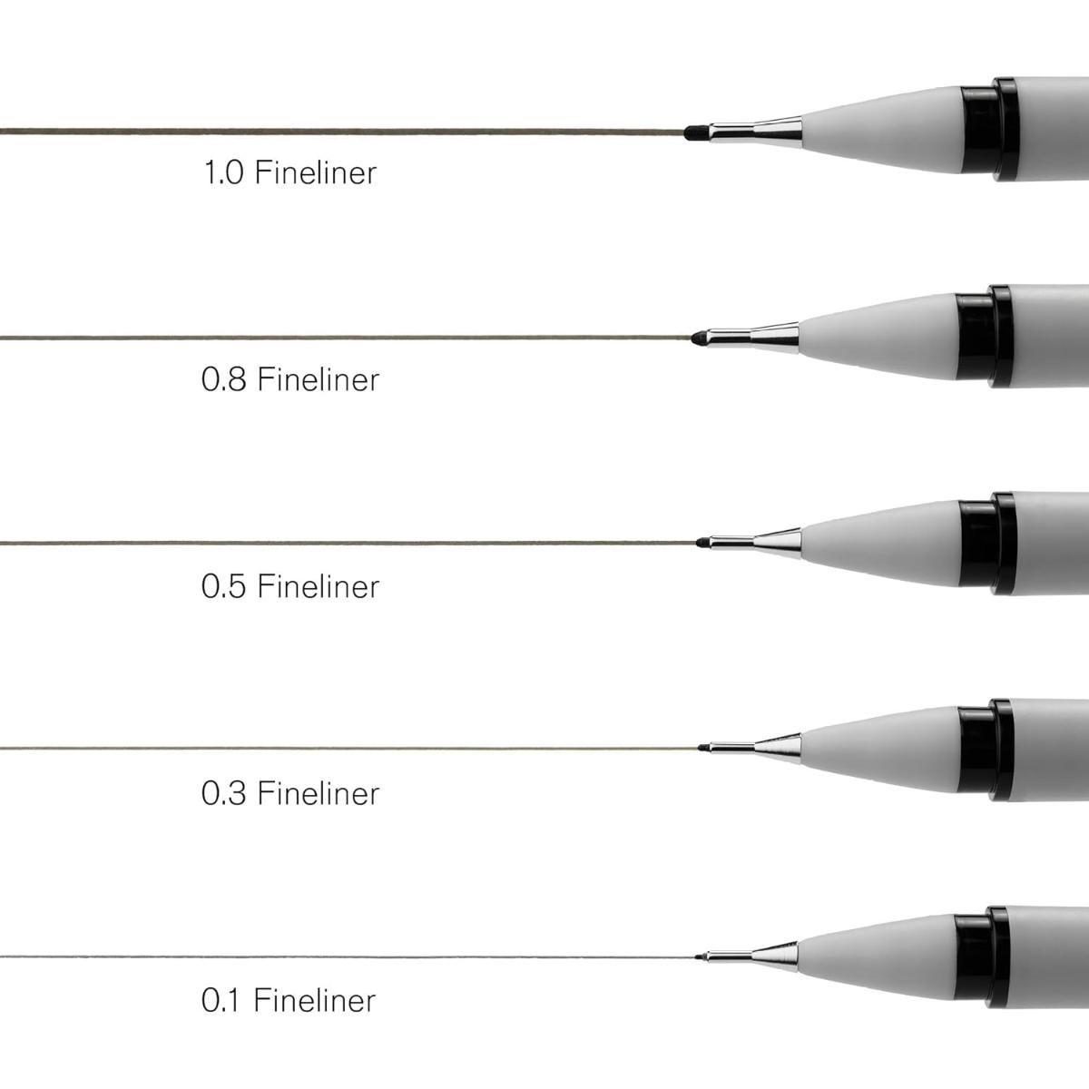 Kit Canetas Fineliner Winsor & Newton 0.1MM - 5 Unidades