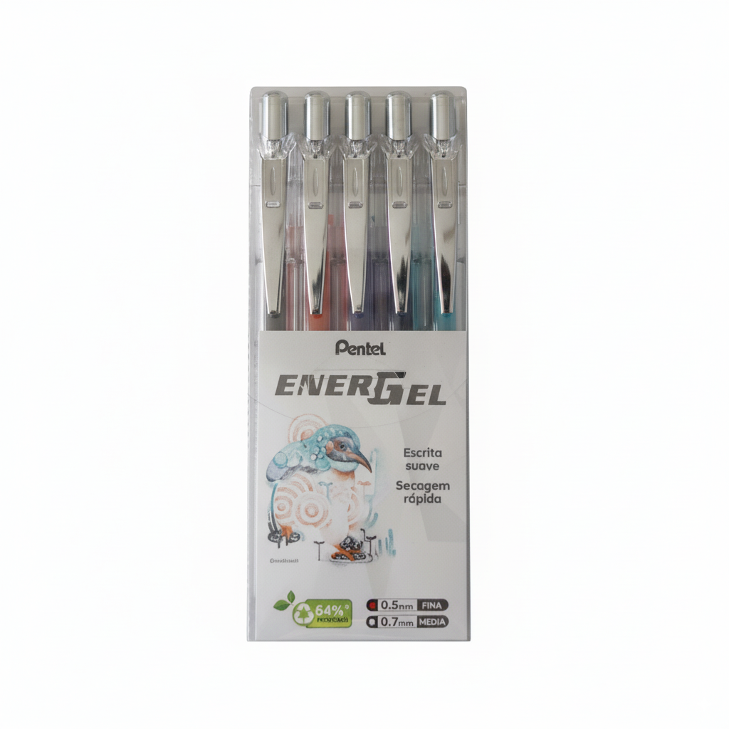 Caneta Gel Pentel Infree 0,5mm - Kit com 5 Cores