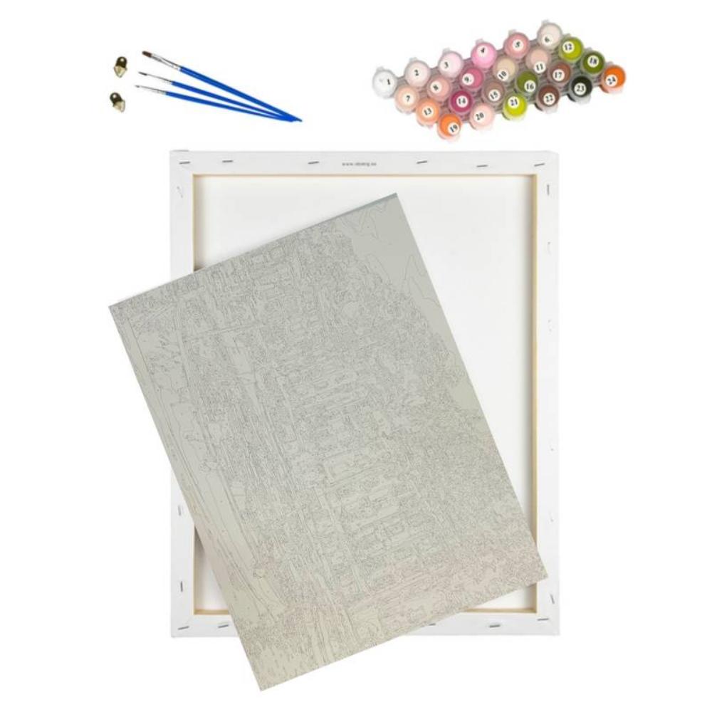 Kit Pintura Numerada em Tela - Barco na Italia - 40x50cm