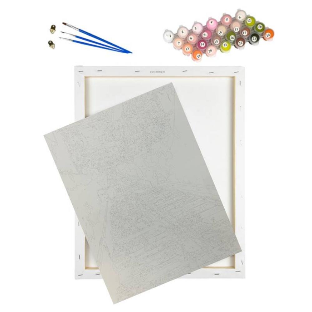 Kit Pintura Numerada em Tela - Vila Antiga - 40x50cm
