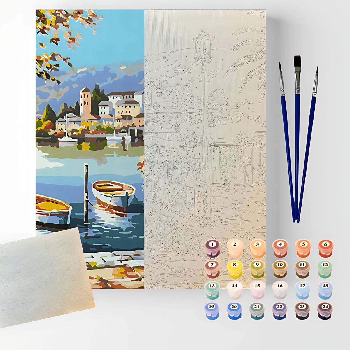 Kit Pintura Numerada em Tela - Verão Europeu - 40x50cm