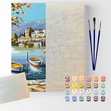Kit Pintura Numerada em Tela - Verão Europeu - 40x50cm
