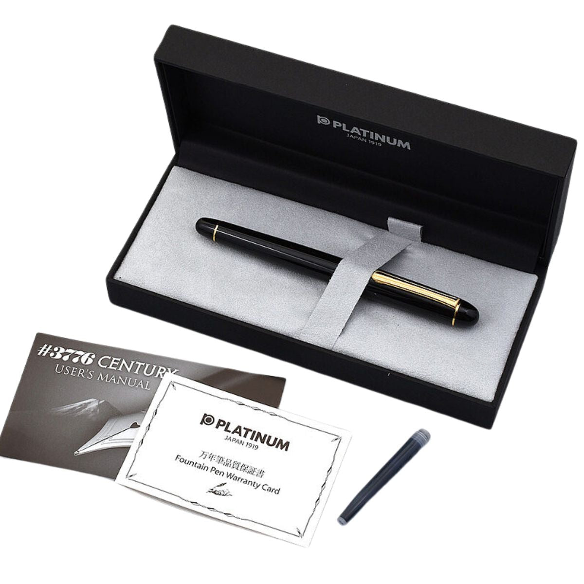 Caneta Tinteiro Platinum 3776 Century - Black Gold - Pena M