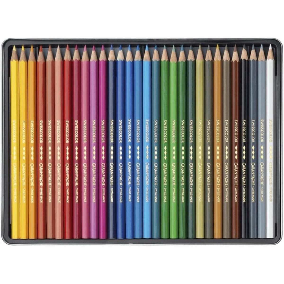 Lápis de Cor Caran D´Ache Swisscolor - 30 Cores - Permanente