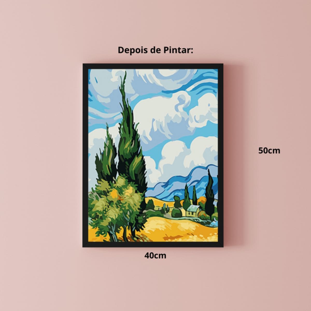 Kit Pintura Numerada em Tela - Paisagem Impressionista - 40x50cm
