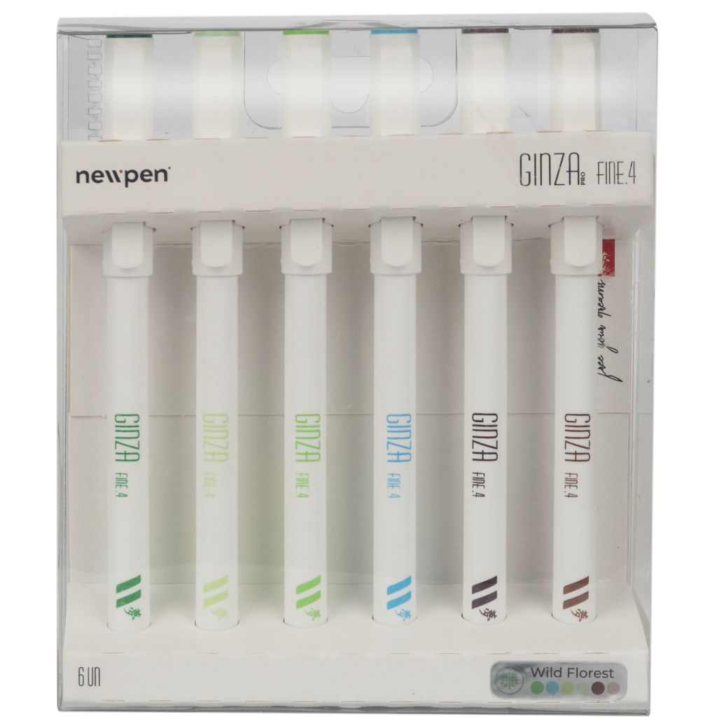 Caneta Newpen Ginza Fineliner 6 Cores - Wild Forest