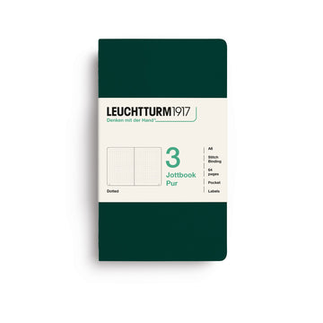 Caderno Leuchtturm Jottbook Pur A6 - Forest Green - Pontilhado C/3