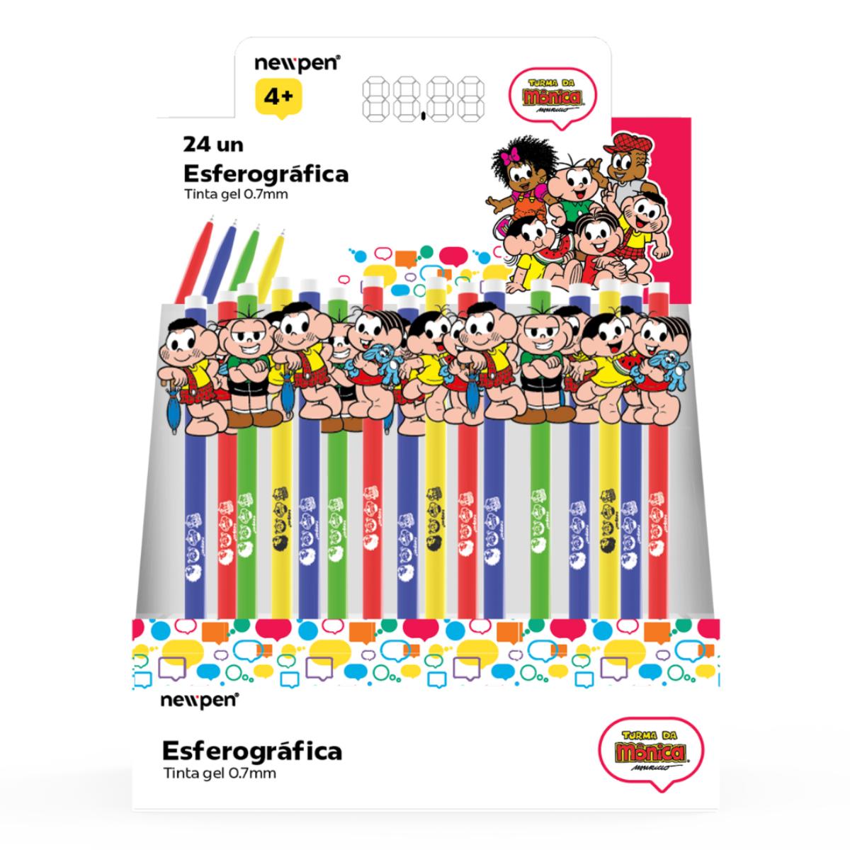 Kit Caneta Esferográfica Fann Pen Turma da Mônica - 24 Unidades