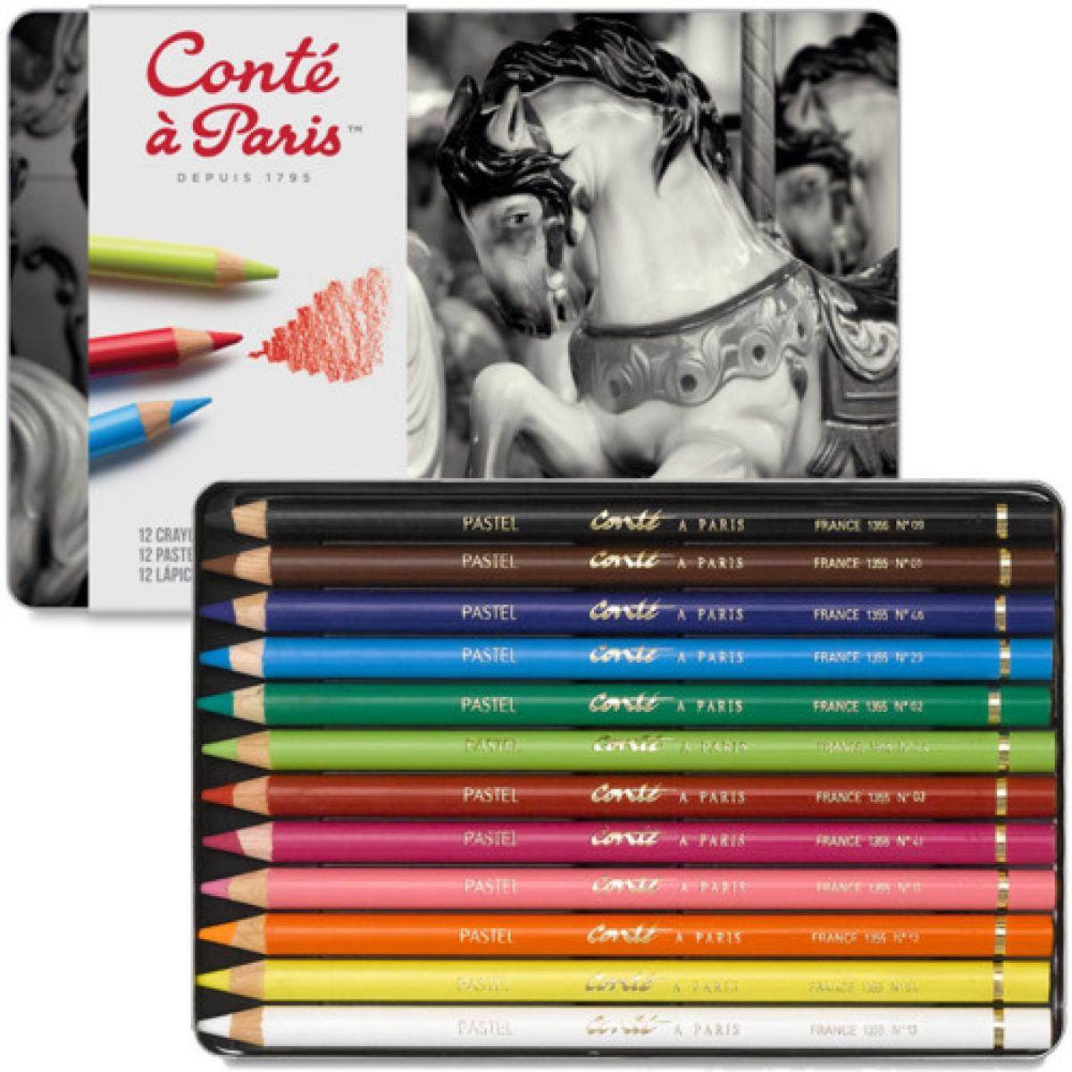 Lápis Pastel Seco Conté à Paris - 12 Cores