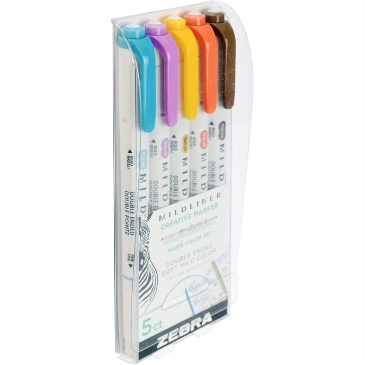 Marca Texto Zebra Mildliner - Caixa com 5 Tons Pastel