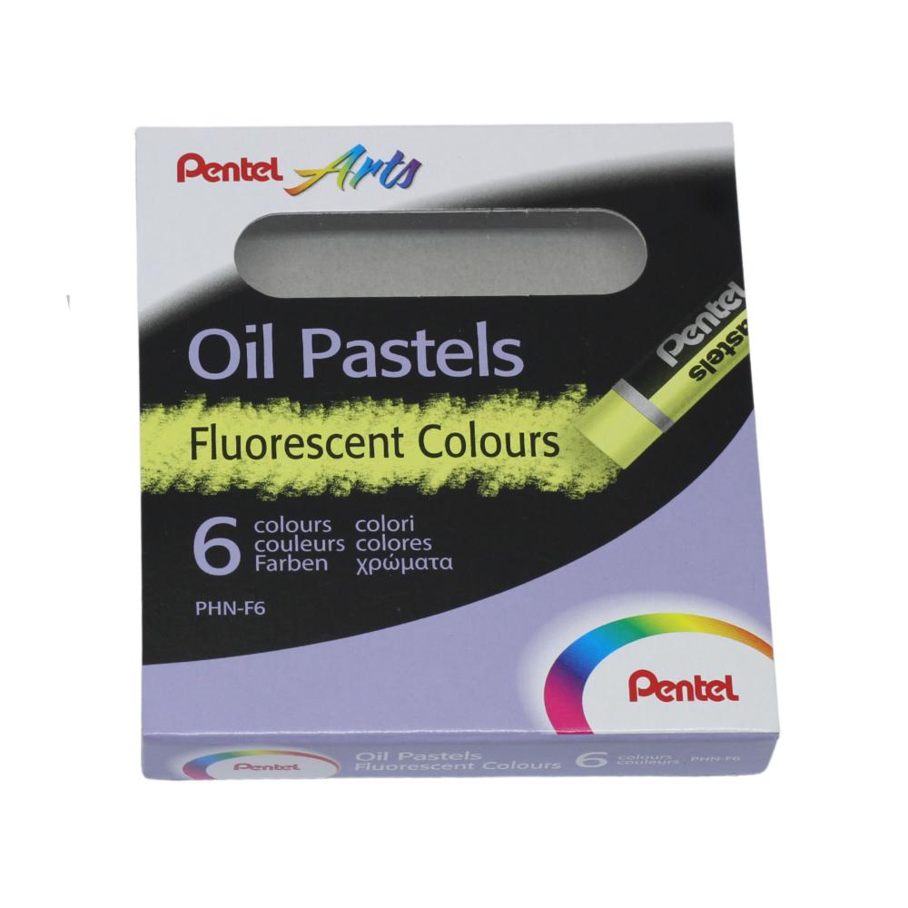 Giz Pastel Oleoso Pentel  - 6 Cores Fluorescentes