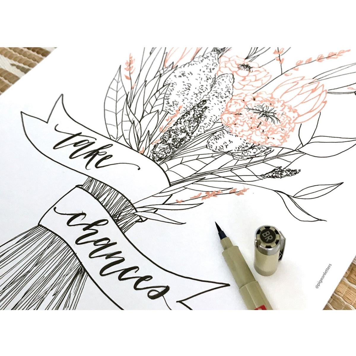 Caneta Pigma Graphic Brush - Ponta Pincel - Preto - Sakura