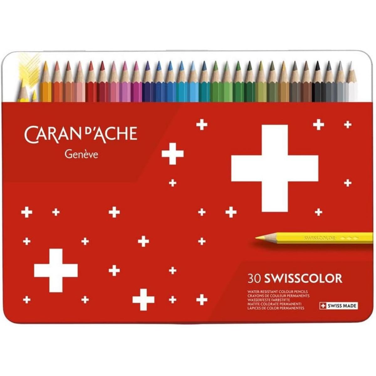 Lápis de Cor Caran D´Ache Swisscolor - 30 Cores - Permanente