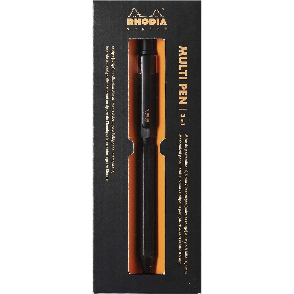Caneta Rhodia Multipen Script Black - Caneta 3 em 1 Rhodia