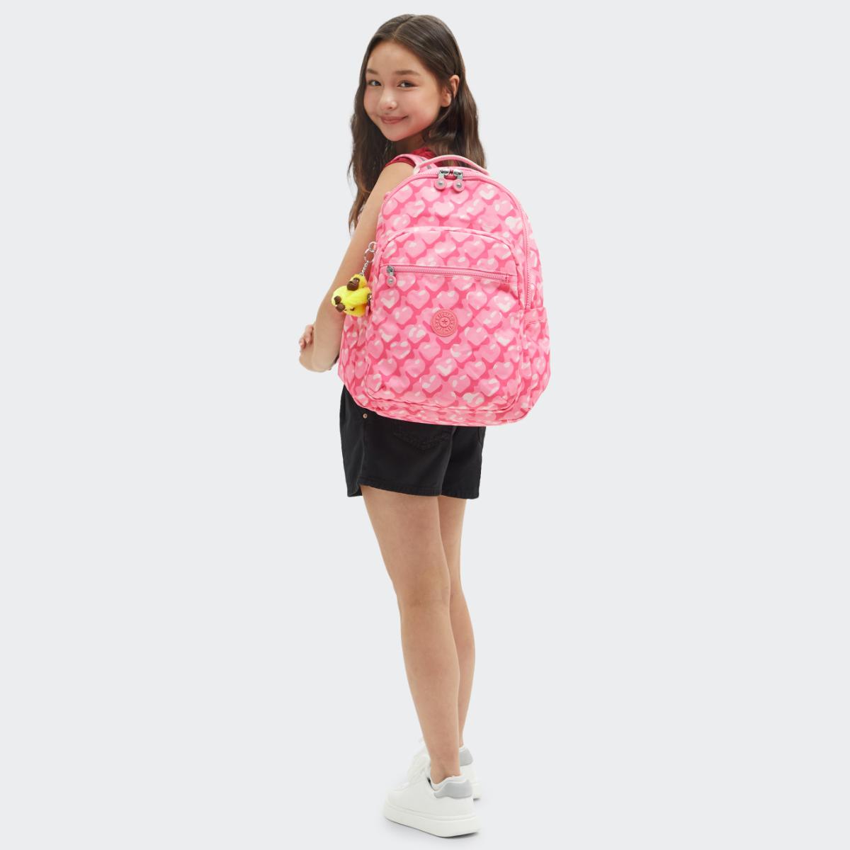 Mochila Kipling Seoul - Adorable Hearts - Estampado