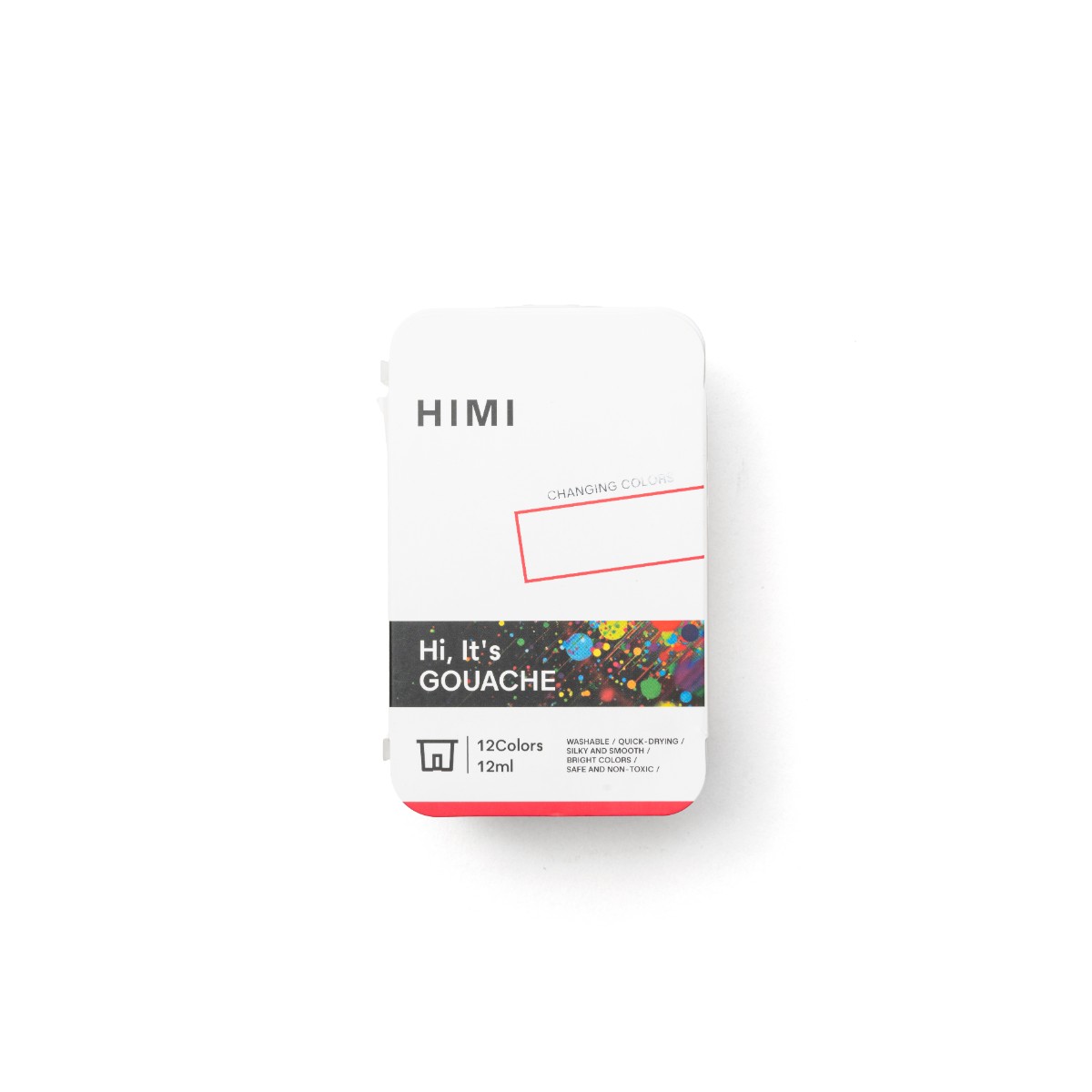 Tinta Guache HIMI 12 Cores Metálicas 12ml – Estojo Branco