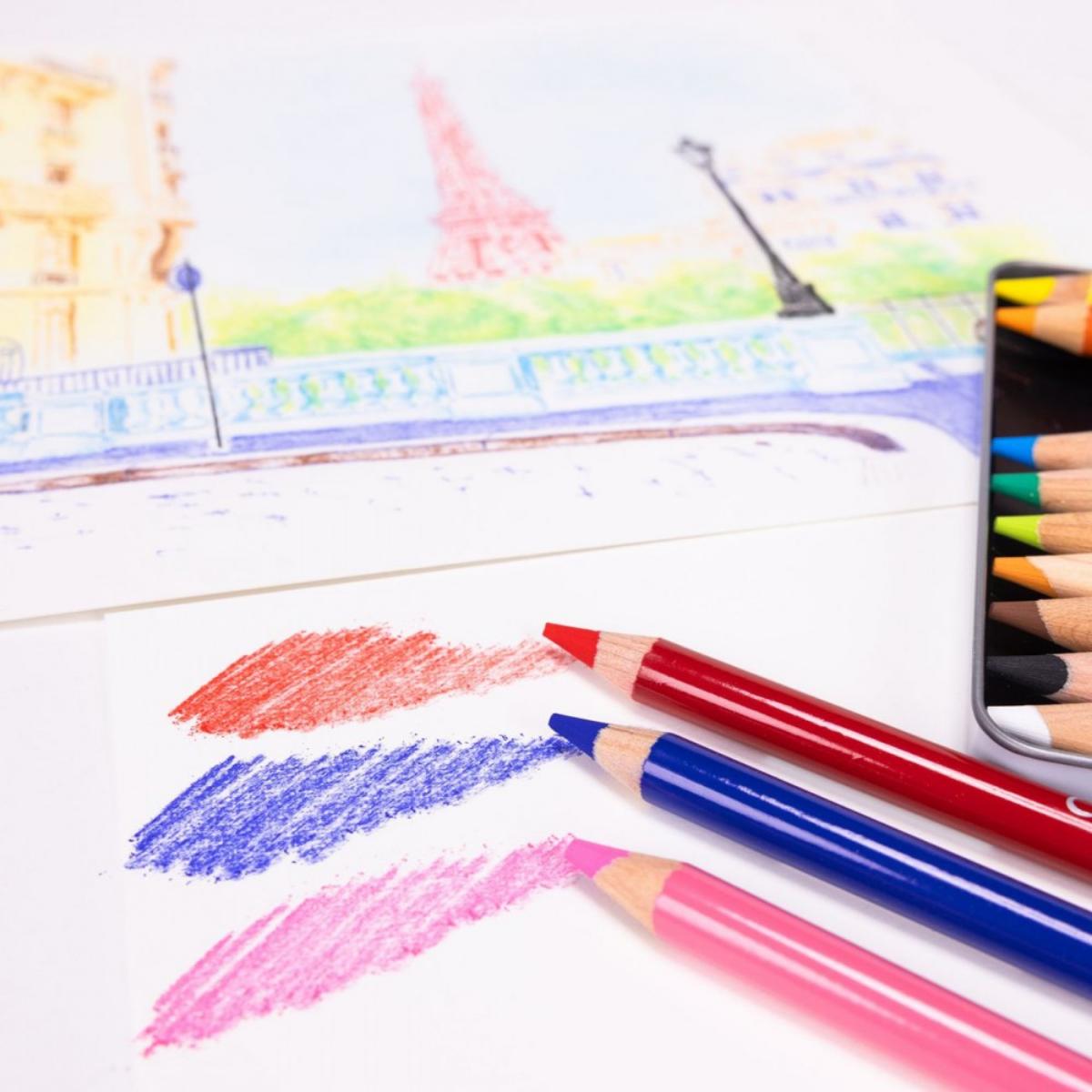 Lápis Pastel Seco Conté à Paris - 12 Cores