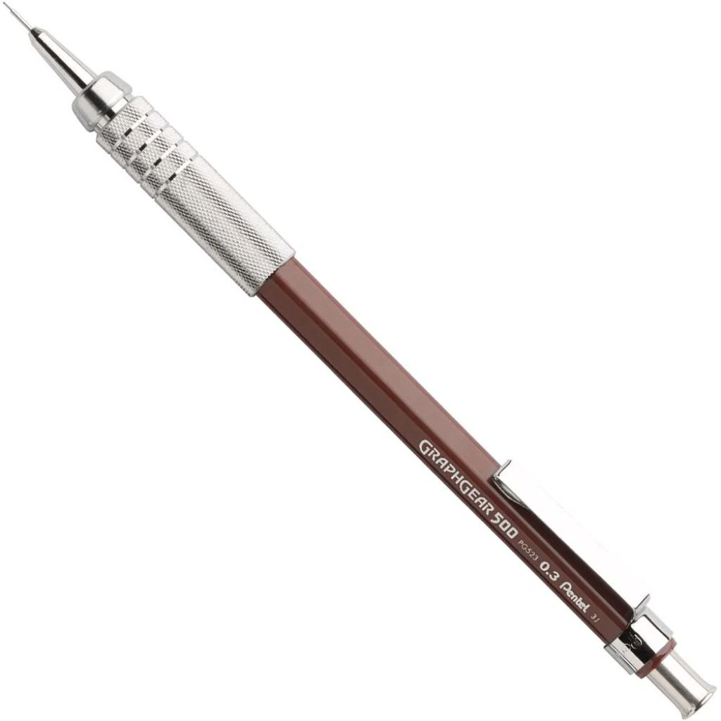 Kit Lapiseira Pentel Graph Gear 500 0,3mm - Grafite Borracha