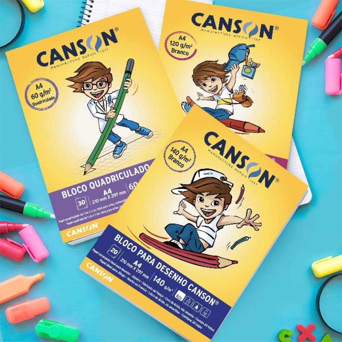 Bloco Canson A4 - Pintura Infantil Multi Técnicas 180g/m2