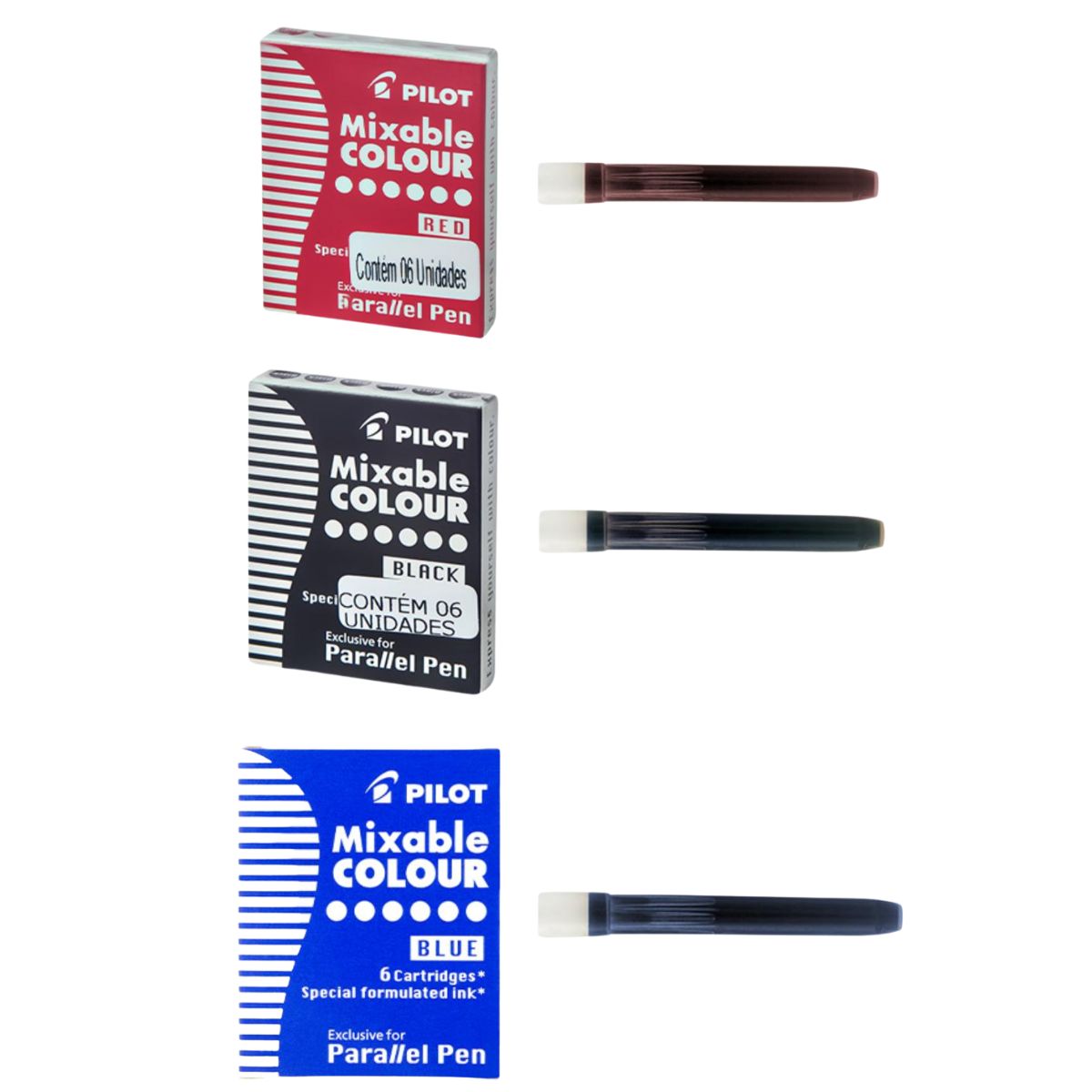 Cartucho de Tinta Pilot  Parallel Pen ICP3S6 - Cores