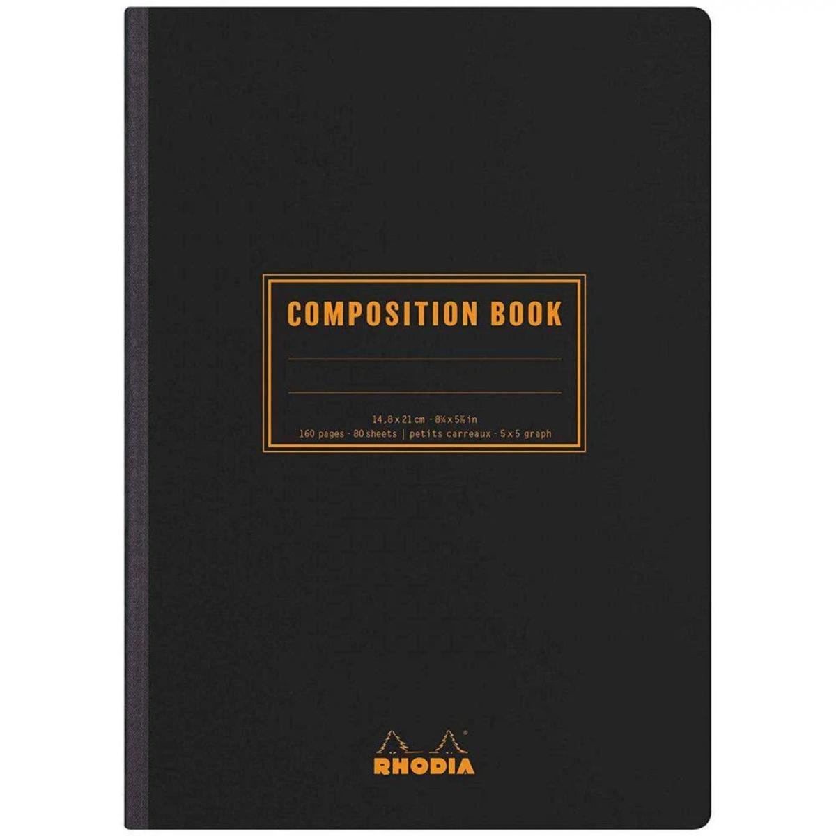 Composition Book Rhodia Capa Preta - A5 80F