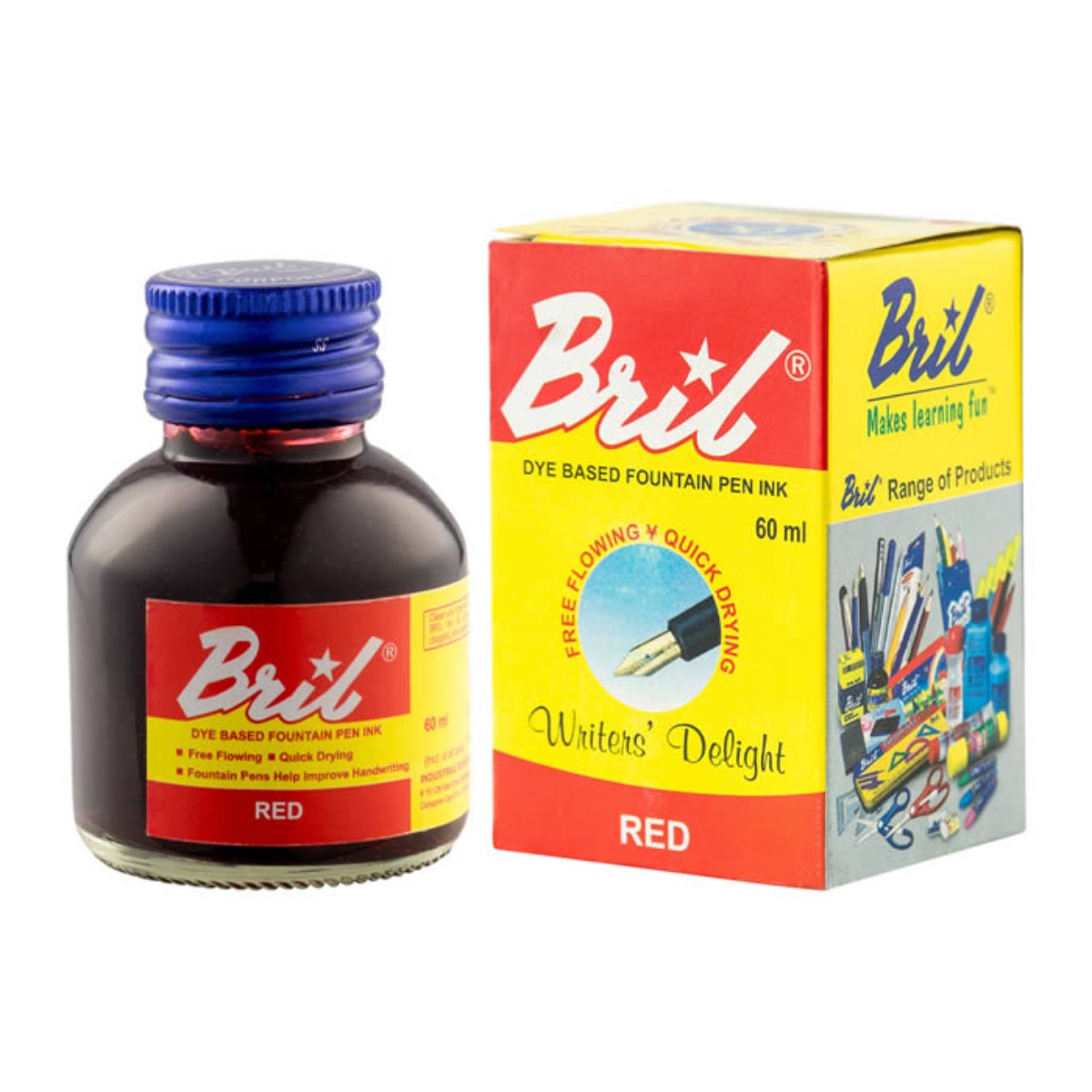 Tinta Para Caneta Tinteiro Bril - Red - 60ml Bril