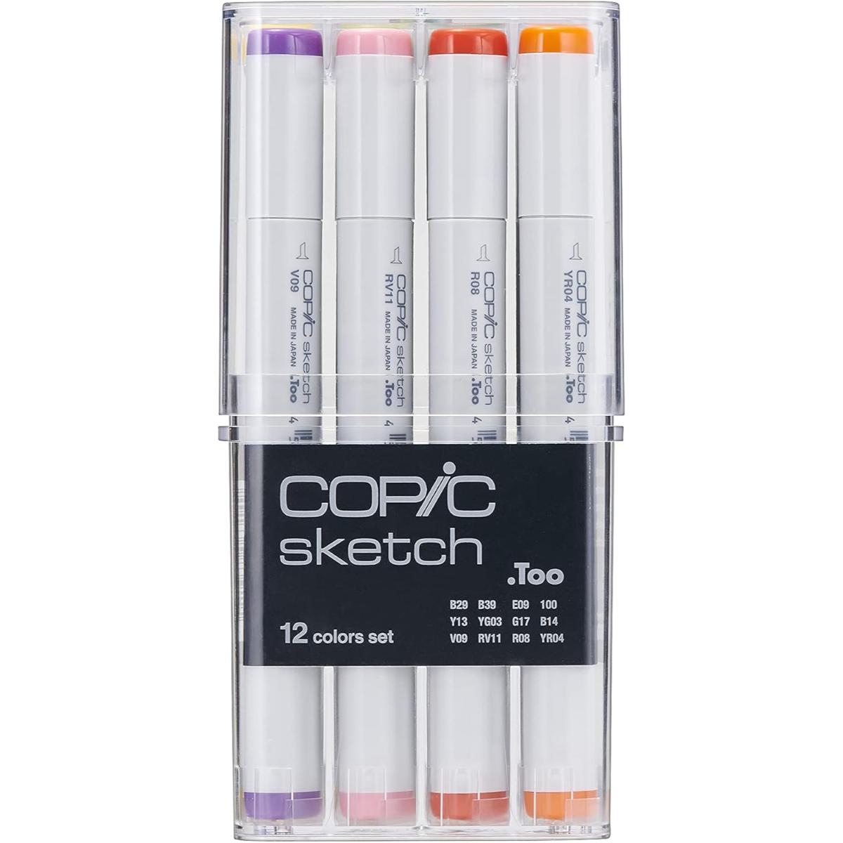 Caneta Copic Sketch - Estojo c/ 12 Cores Básicas