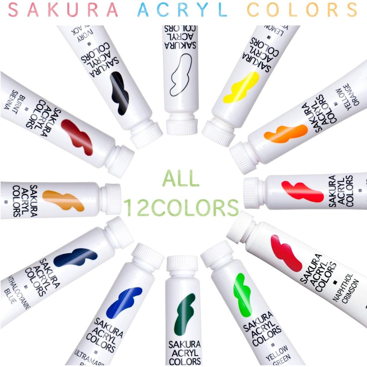 Tinta Acrílica Sakura Acrylic Colors - 12 Cores