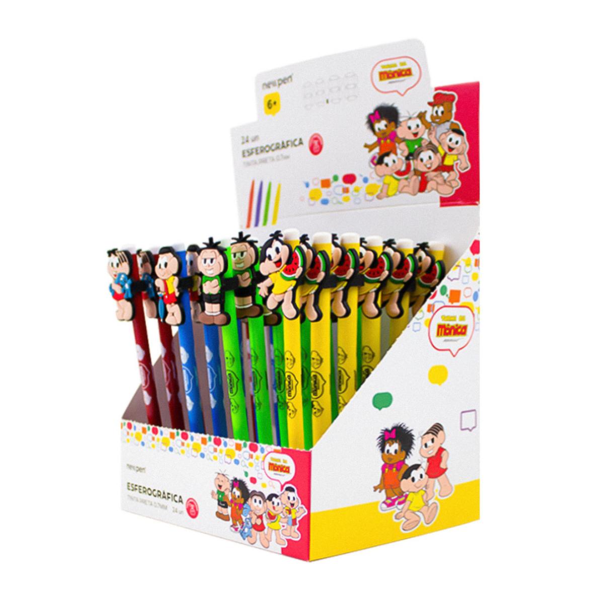 Kit Caneta Esferográfica Fann Pen Turma da Mônica - 24 Unidades