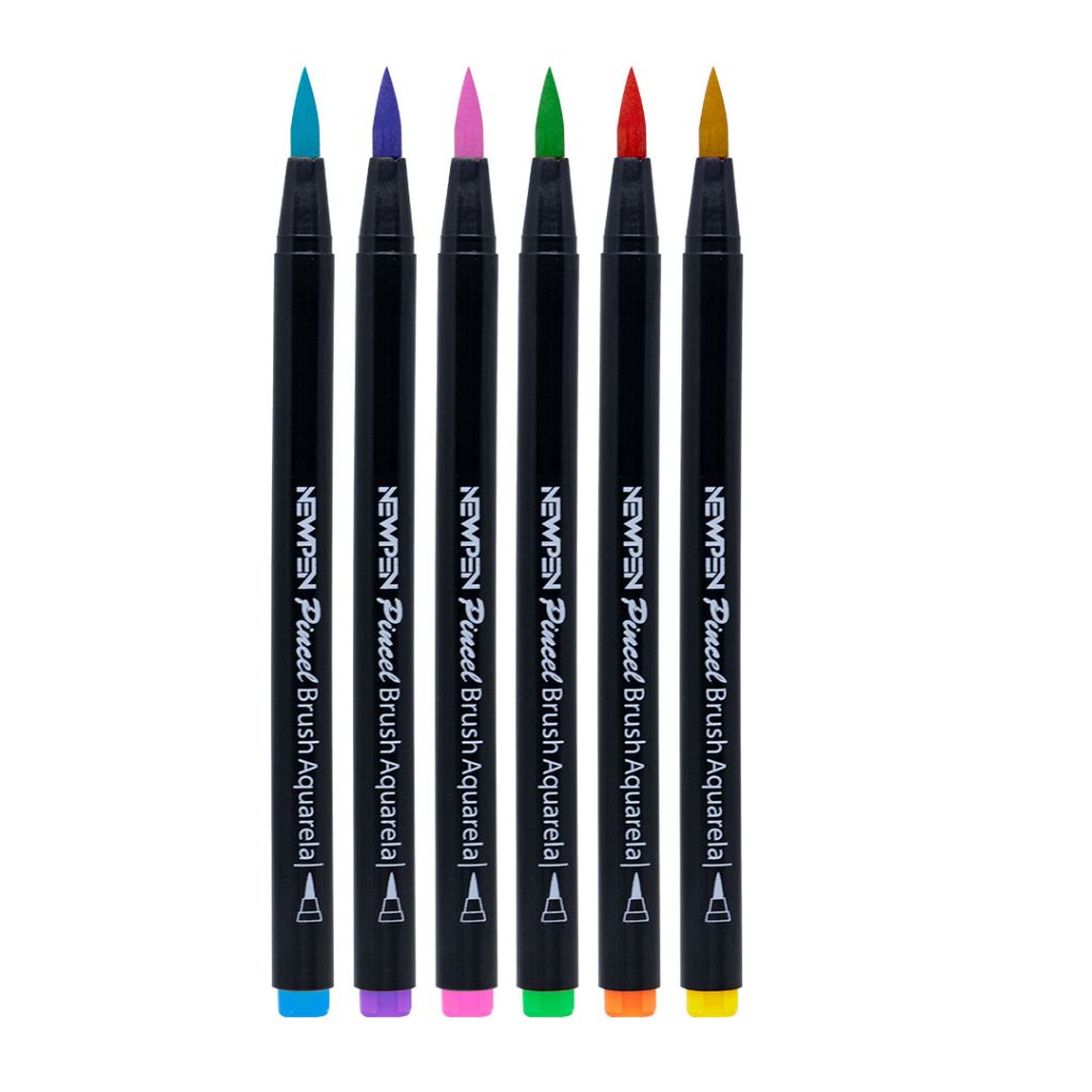 Brush Pen Newpen - 6 Cores Neon