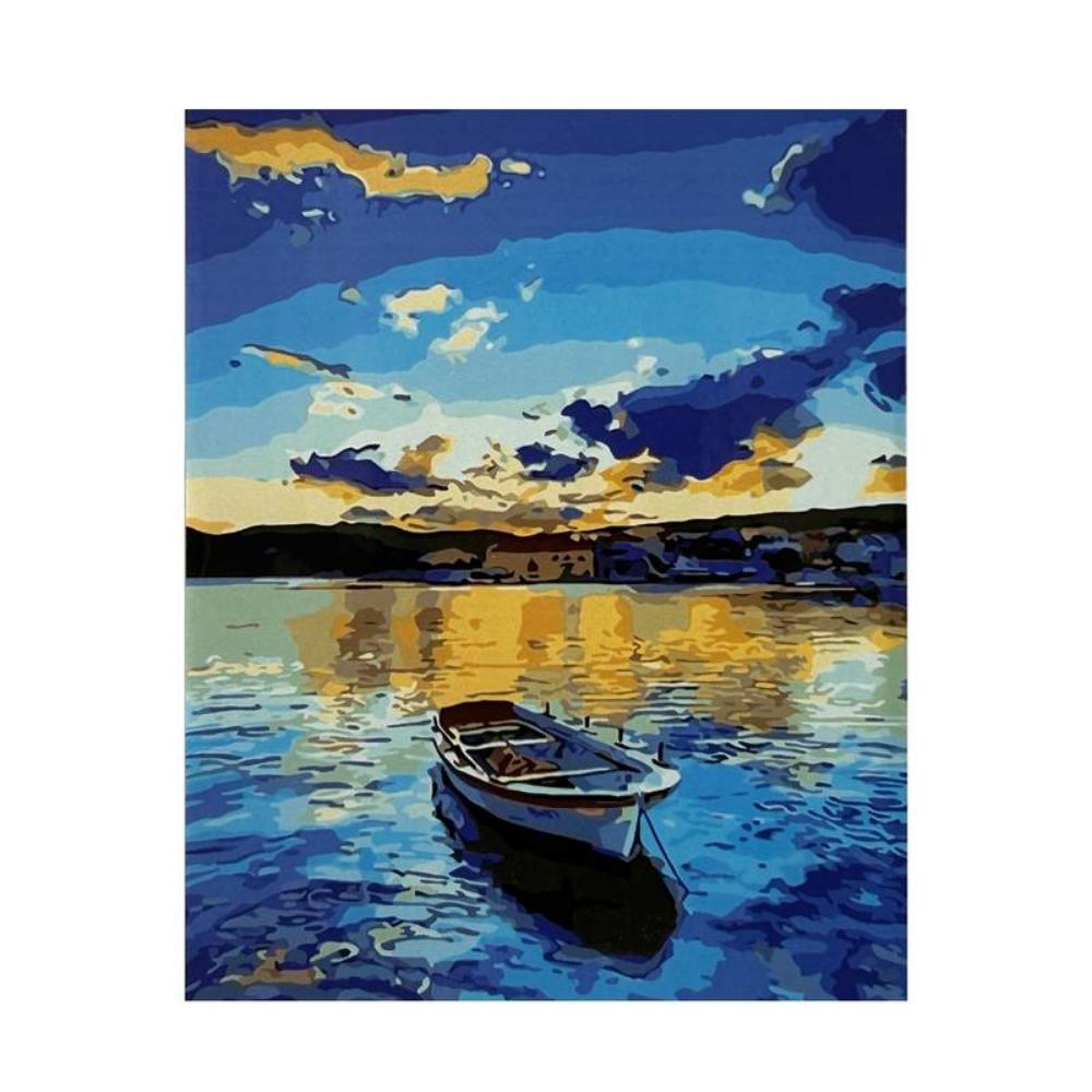 Kit Pintura Numerada em Tela - Céu Azul - 40x50cm