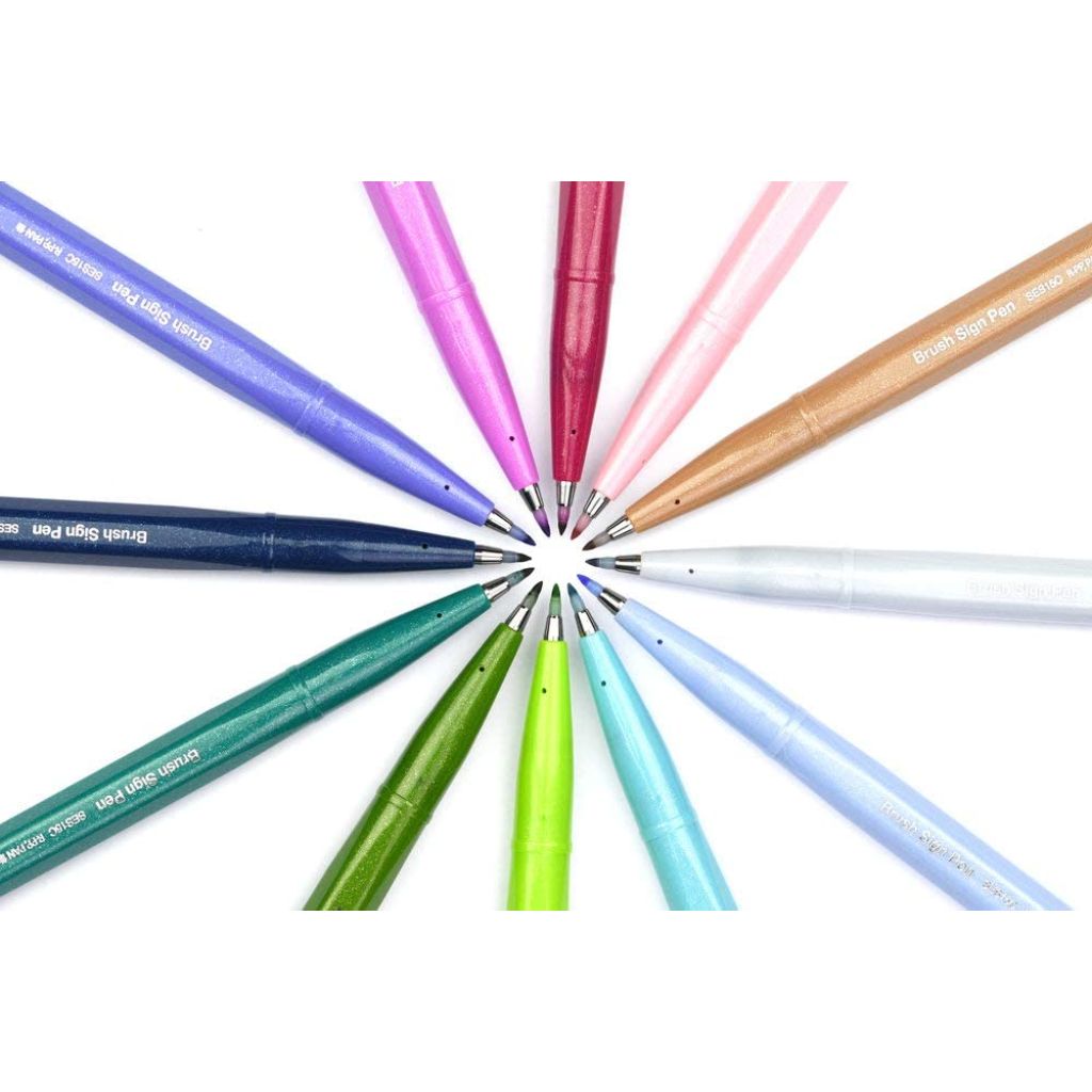 Brush Sign Pen Pentel - Estojo com 6 Tons Pastel