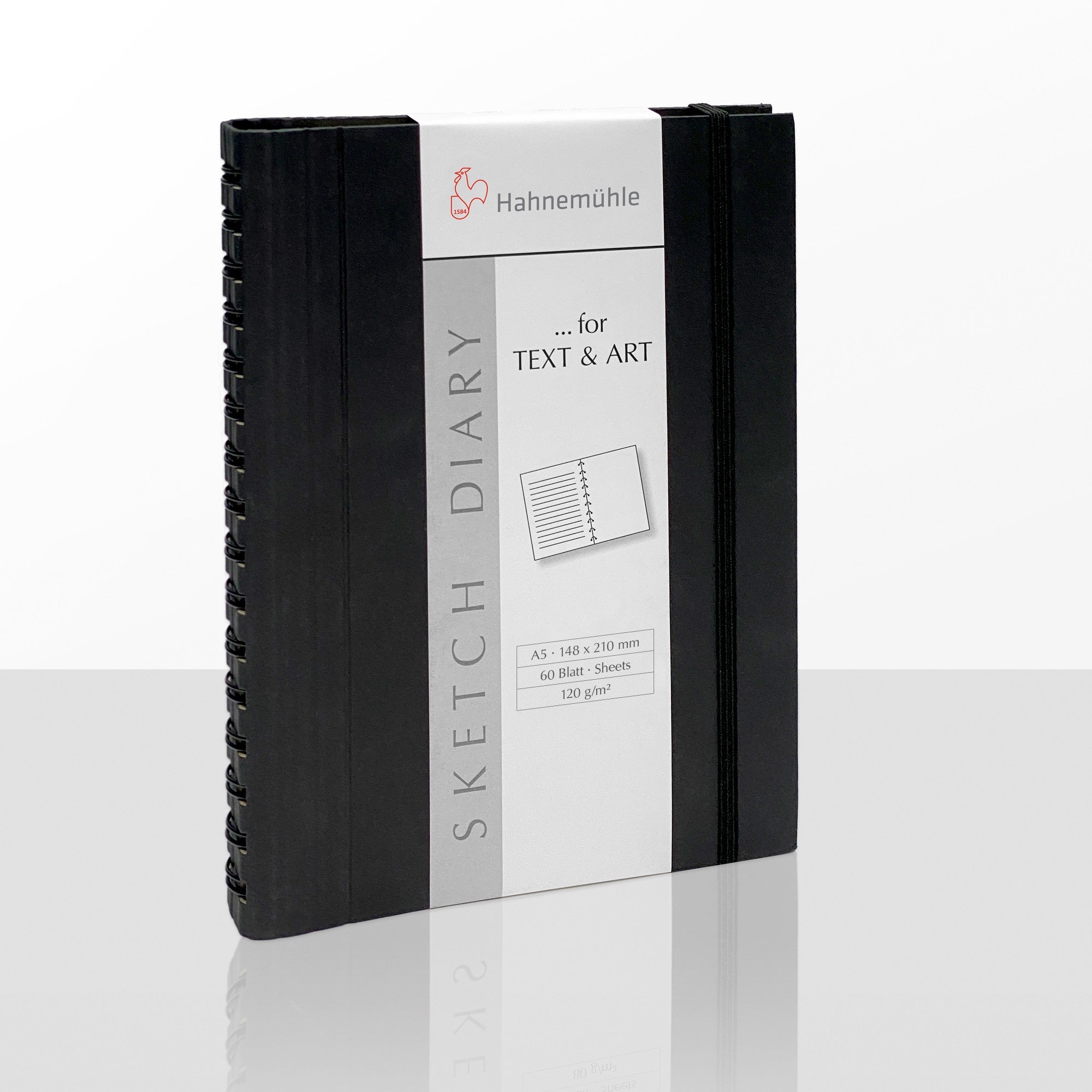 Sketch Diary Hahnemühle - Black - Espiral - A5 - 120g/m²