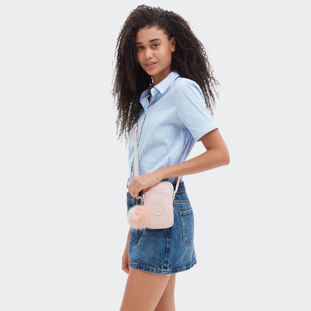 Bolsa Transversal Kipling Tally - Blush Metallic