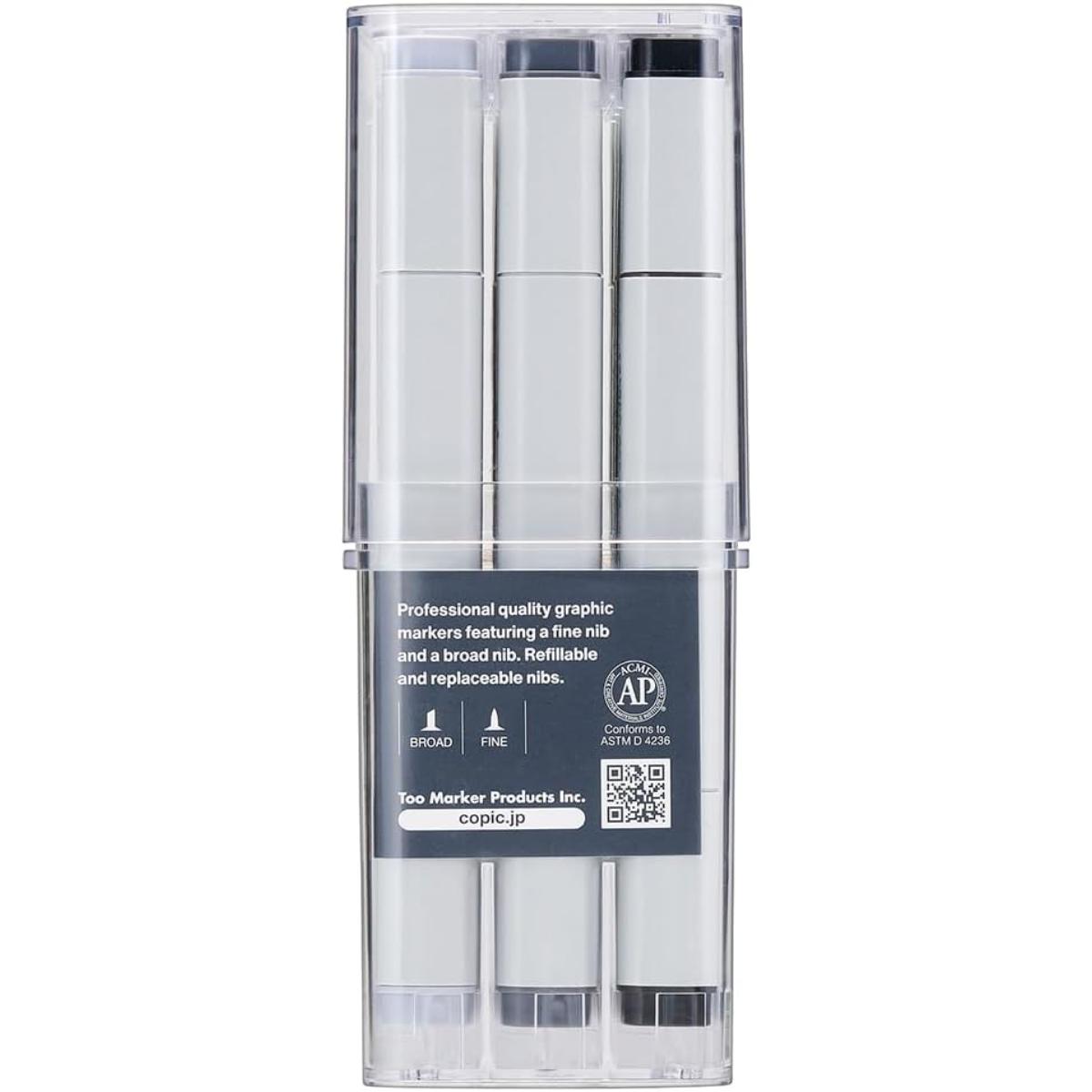 Copic Classic - Estojo com 12 Tons de Cinza - Cool Grey