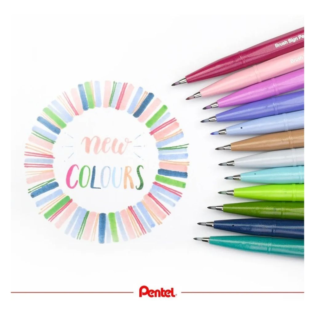 Brush Sign Pen Pentel - Estojo com 24 Cores