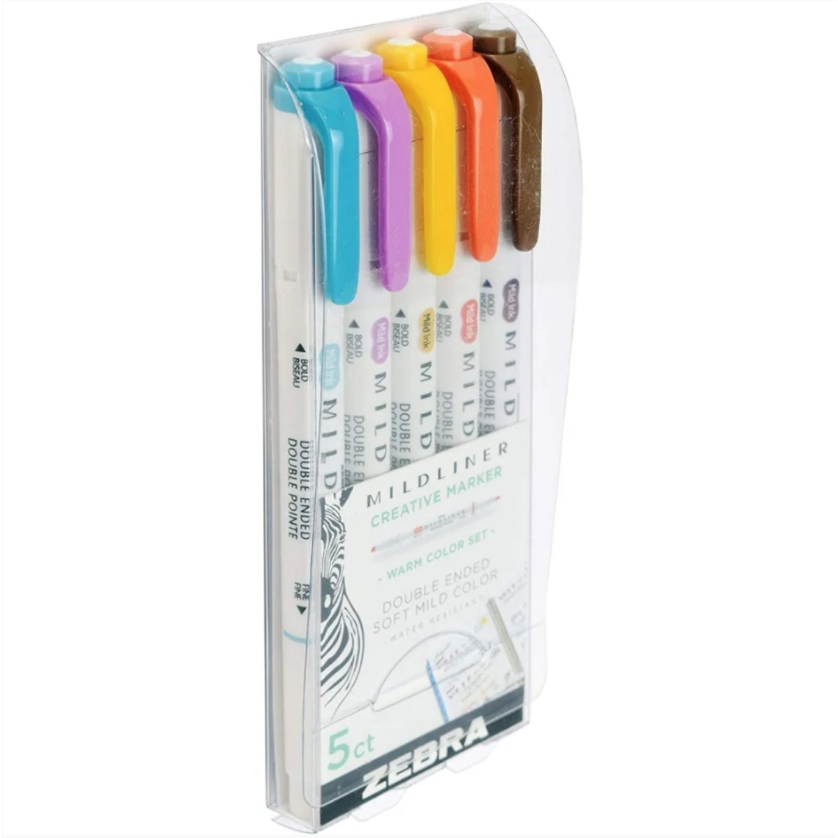 Marca Texto Zebra Mildliner - Caixa com 5 Cores Quentes