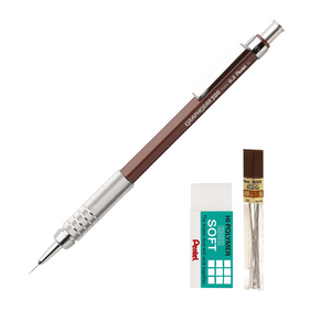 Kit Lapiseira Pentel Graph Gear 500 0,3mm - Grafite Borracha
