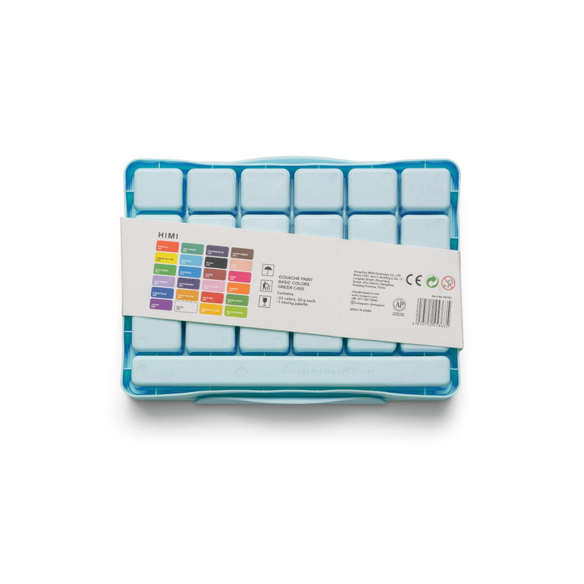 Tinta Guache HIMI 24 Cores 30ml - 3 Pincéis – Estojo Azul