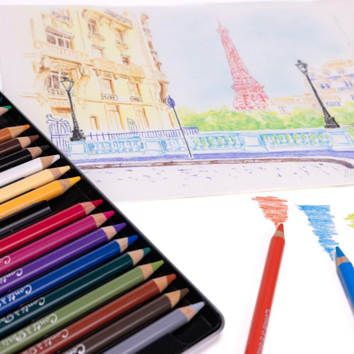 Lápis Pastel Seco Conté à Paris - 12 Cores