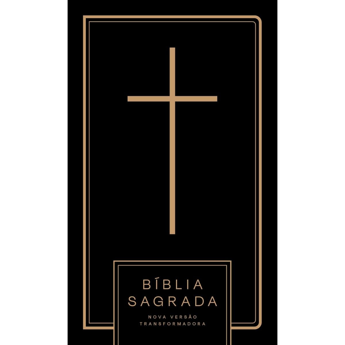 Bíblia Sagrada NVT  Letra Normal  - Cruz All Black - Capa Dura