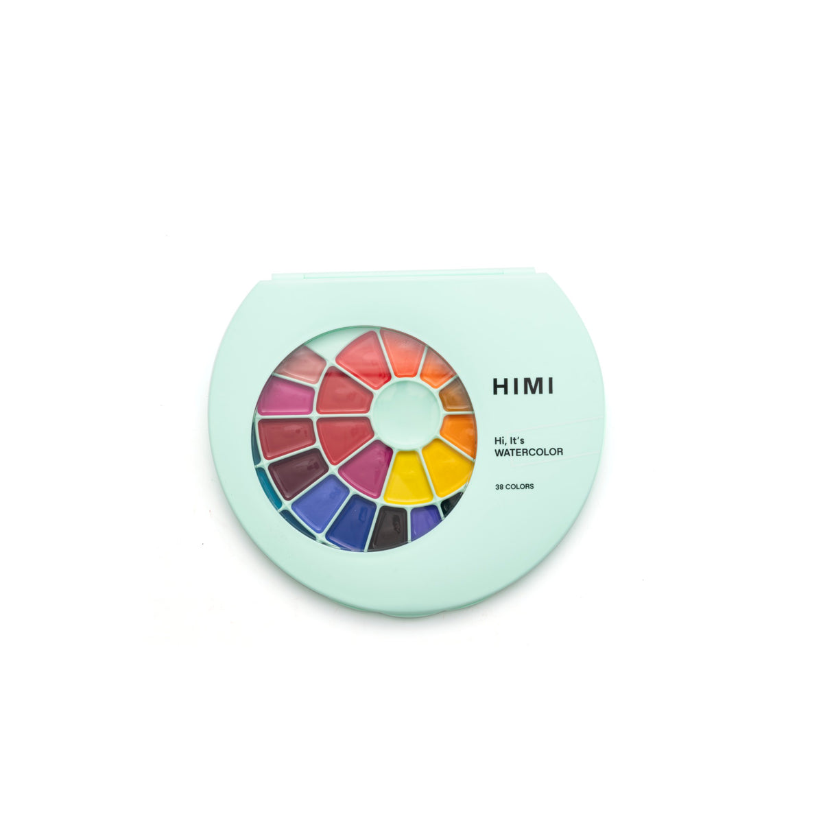 Estojo de Aquarela Semiúmida Himi - 38 Cores - Com Pincel - Verde HIMI