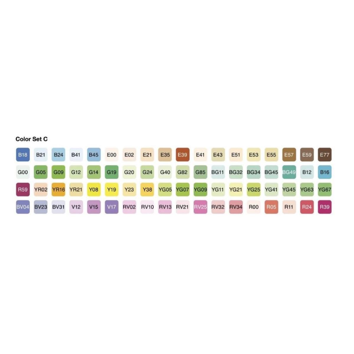 Copic Classic - Estojo com 72 Cores - Conjunto 72C