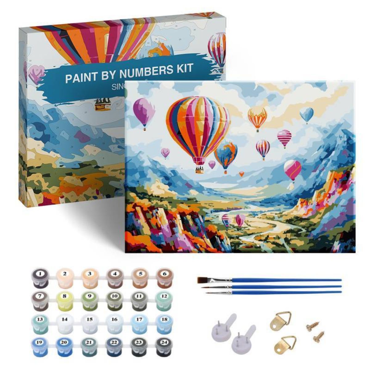 Kit Pintura Numerada em Tela - Balloons - 40x50cm