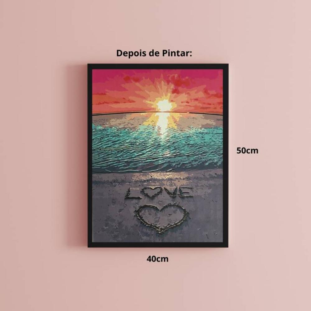 Kit Pintura Numerada em Tela - Love - 40x50cm
