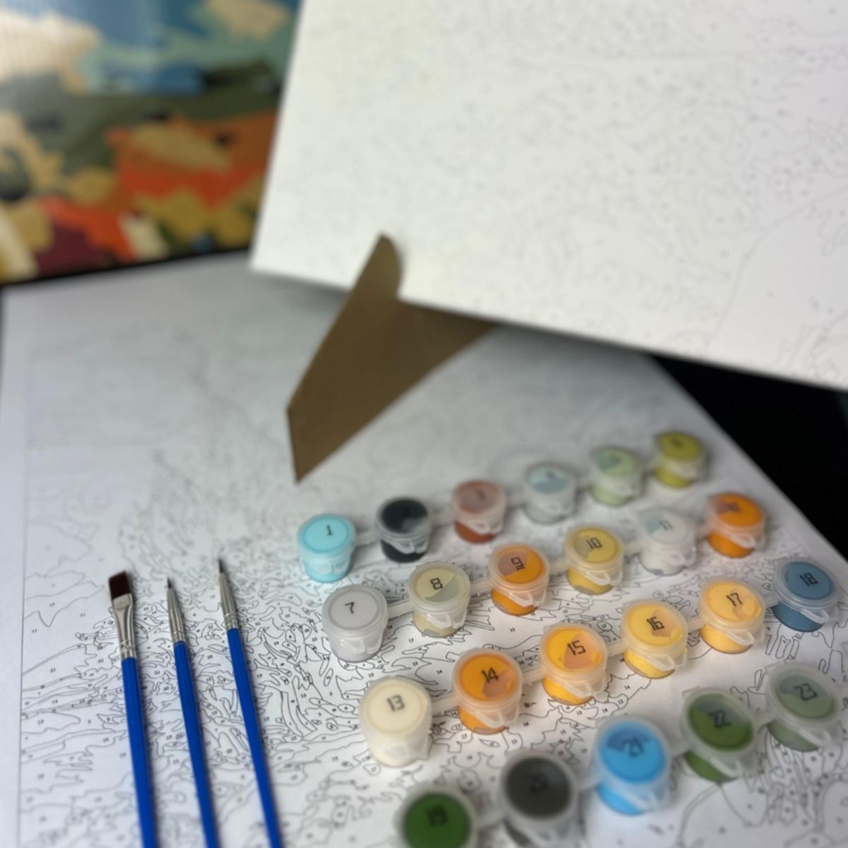 Kit Pintura Numerada em Tela - Paisagem Impressionista - 40x50cm