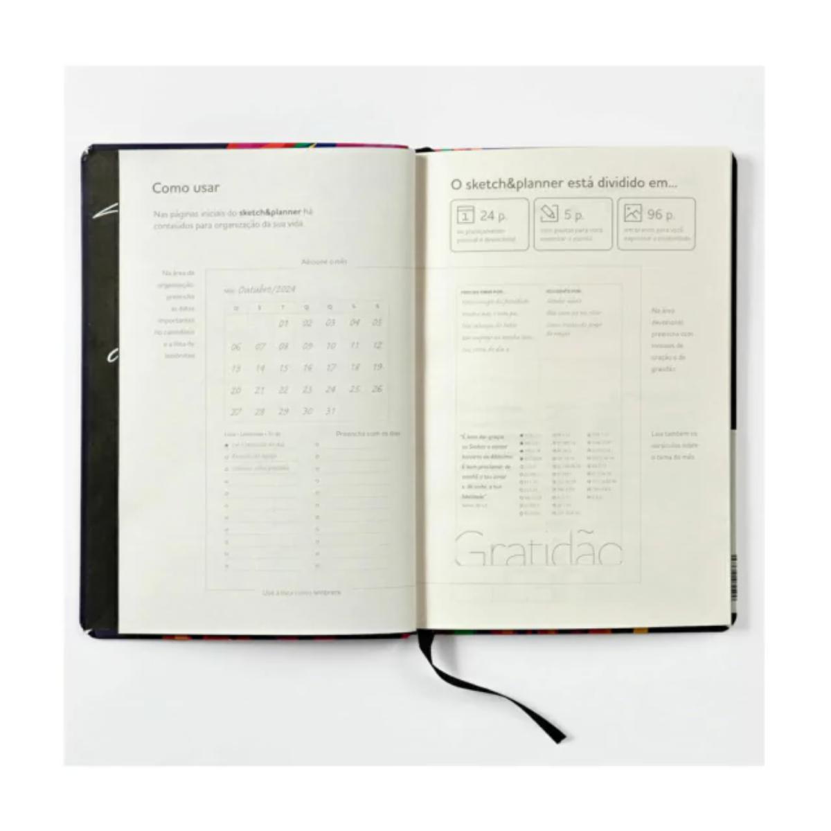 Planner Cristão Sketch e Planner - Coração em Chamas - Sankto